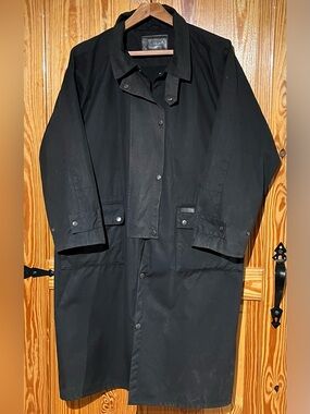 Outback Trading Company Men's Waxed Low Rider Long Duster Jacket Black